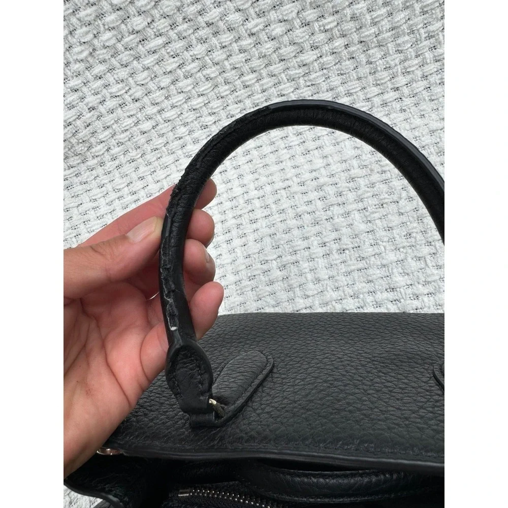 Kate Spade Leighton Small Satchel Chunky Pebble Leather Black Used